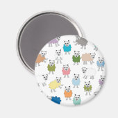Cartoon schapen kleurrijk magneet (Voorkant / Achterkant)
