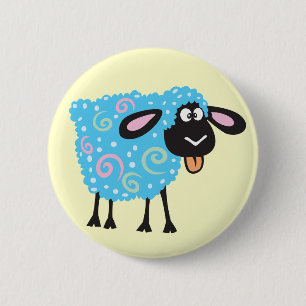 cartoon schapen ronde button 5,7 cm
