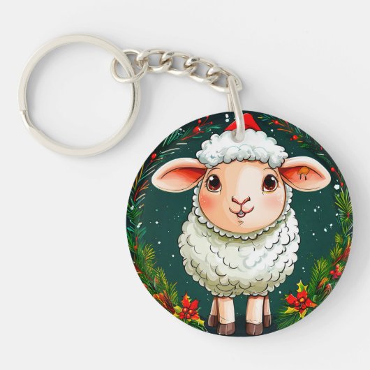 Cartoon Schapen Sleutelhanger (Voorkant)