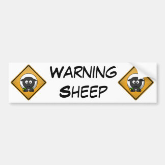 Cartoon Schapen Waarschuwingsbord Bumpersticker