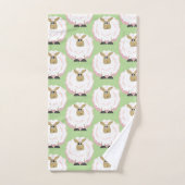 Cartoon schapenkoppel bad handdoek (Handdoek)