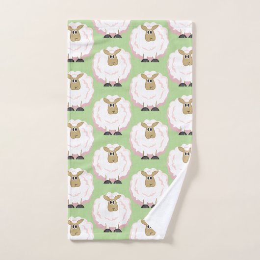 Cartoon schapenkoppel bad handdoek (Handdoek)