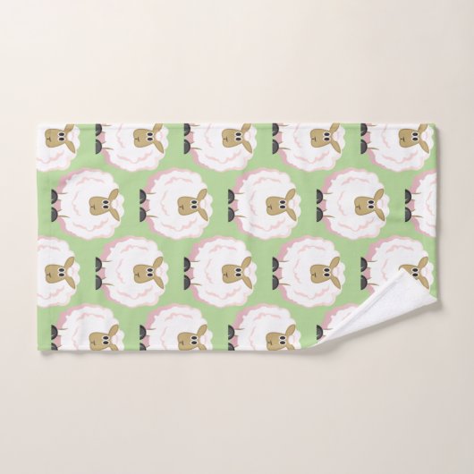 Cartoon schapenkoppel bad handdoek (Handdoek)