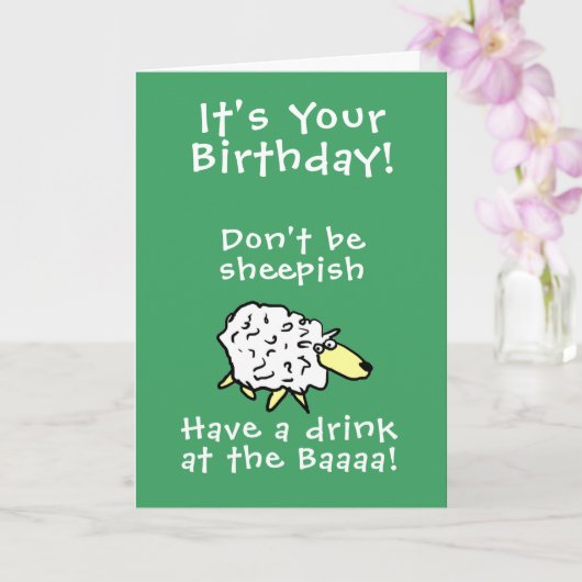 Cartoon schapenontwerp kaart (Orchidee)