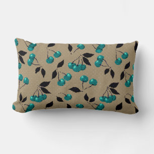 Cartoon schattebakkersbes zwarte bladeren beige kussen