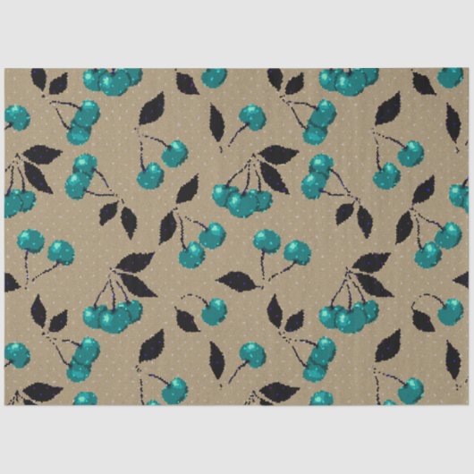 Cartoon schattebakkersbes zwarte bladeren beige tissuepapier (Voorkant)