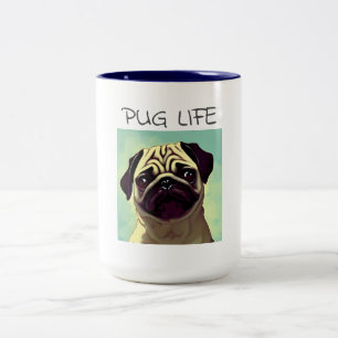 Cartoon Schattig en Cute Puppy Face Portret Tweekleurige Koffiemok