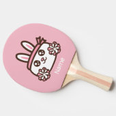 Cartoon schattig konijn tafeltennisbatje (Zijkant)