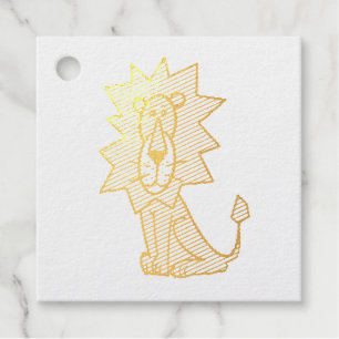 cartoon schattig leeuw kinderen retro safari jungl bedankjes labels