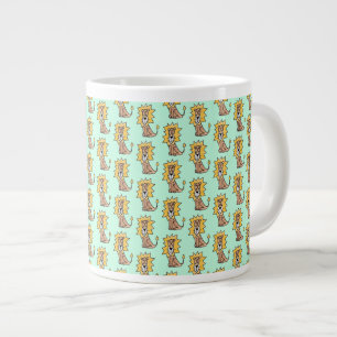 cartoon schattig leeuw kinderen retro safari jungl grote koffiekop