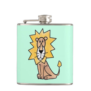 cartoon schattig leeuw kinderen retro safari jungl heupfles