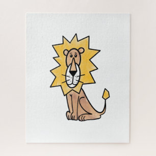cartoon schattig leeuw kinderen retro safari jungl legpuzzel