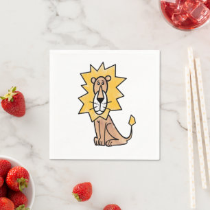cartoon schattig leeuw kinderen retro safari jungl servet