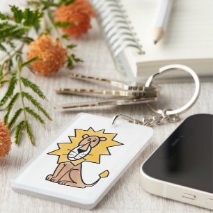cartoon schattig leeuw kinderen retro safari jungl sleutelhanger