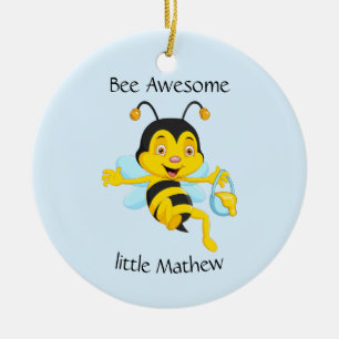 Cartoon Schattige bijenjongen Keramisch Ornament