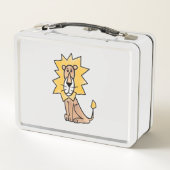 cartoon schattige leeuw kinder retro safari oerwou (Achterkant)