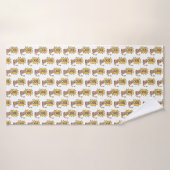 cartoon schattige leeuw kinder retro safari oerwou badhanddoek (Badhanddoek)