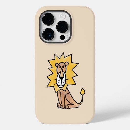 cartoon schattige leeuw kinder retro safari oerwou Case-Mate iPhone case (Achterkant)