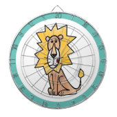 cartoon schattige leeuw kinder retro safari oerwou dartbord (Voorkant)