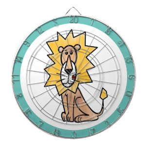 cartoon schattige leeuw kinder retro safari oerwou dartbord