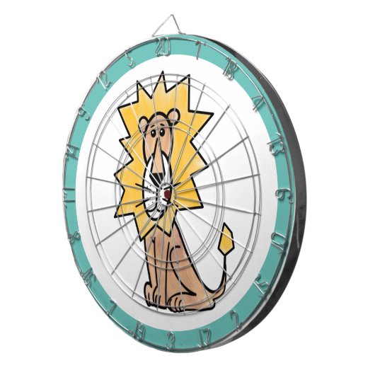 cartoon schattige leeuw kinder retro safari oerwou dartbord (Voorkant Rechts)