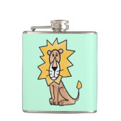 cartoon schattige leeuw kinder retro safari oerwou heupfles (Voorkant)