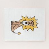 cartoon schattige leeuw kinder retro safari oerwou legpuzzel (Horizontaal)