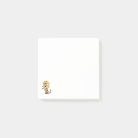 cartoon schattige leeuw kinder retro safari oerwou post-it® notes (Voorkant)