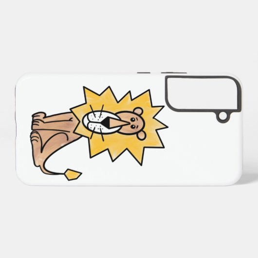 cartoon schattige leeuw kinder retro safari oerwou samsung galaxy hoesje (Achterkant horizontaal)