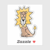 cartoon schattige leeuw kinder retro safari oerwou sticker (Vel)