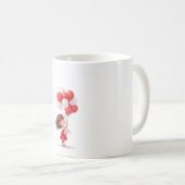 Cartoon Schattige meisje met ballonnen Mok (Voorkant rechts)