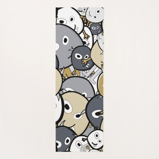 cartoon schattige monsters yogamat (Achterkant)