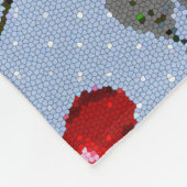 Cartoon schattige rode kersbessen groene bladeren  fleece deken (Hoek)