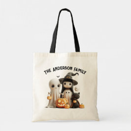 Cartoon Schattigee Heks Ghost Pumpkins Familie Hal Tote Bag