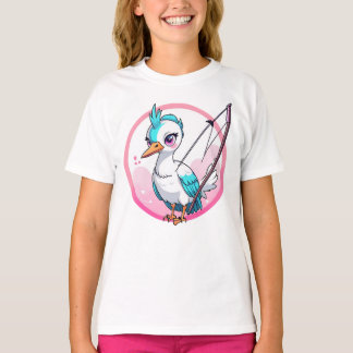 Cartoon Schattigee witte zwaan T-shirt