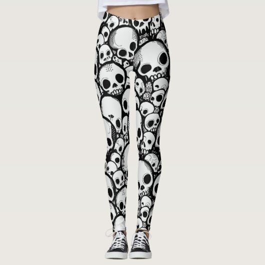 Cartoon schedel legging (Voorkant)
