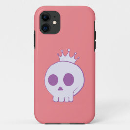 cartoon schedel met kroonontwerp Case-Mate iPhone case