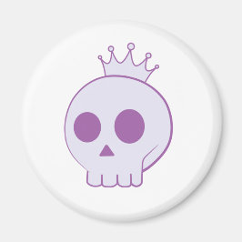 cartoon schedel met kroonontwerp magneet