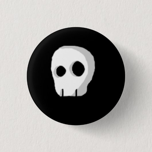 cartoon schedel ronde button 3,2 cm (Voorkant)