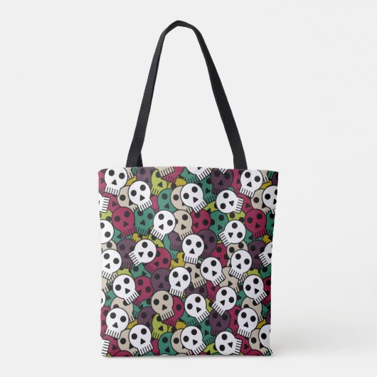 Cartoon schedels tote bag (Achterkant)