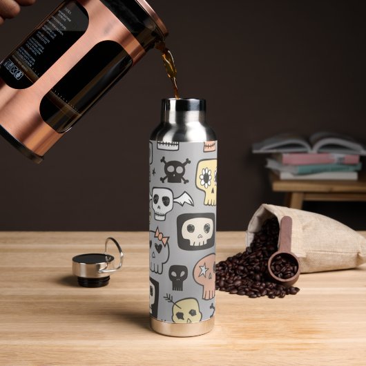 Cartoon Schedels Waterfles (Koffie)