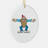 cartoon scheidsrechter die VEILIG roept Keramisch Ornament (Rechts)