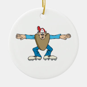 cartoon scheidsrechter die VEILIG roept Keramisch Ornament
