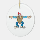 cartoon scheidsrechter die VEILIG roept Keramisch Ornament (Links)