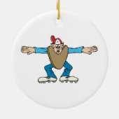 cartoon scheidsrechter die VEILIG roept Keramisch Ornament (Achterkant)