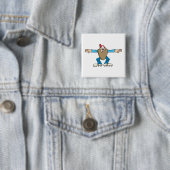 cartoon scheidsrechter die VEILIG roept Vierkante Button 5,1 Cm (In situ)