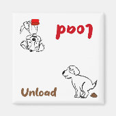 Cartoon schets, Laad en lossen vaatwasser Magneet (Voorkant)