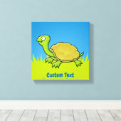 Cartoon Schildpad Canvas Print (Insitu (Houten vloer))