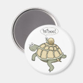 Cartoon schildpad en slak Whee! Magneetkado. Magneet (Voorkant / Achterkant)