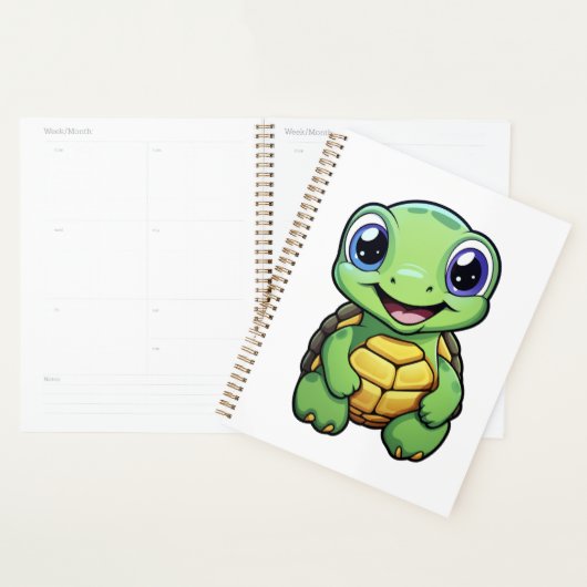 Cartoon schildpad illustratie planner (Display)